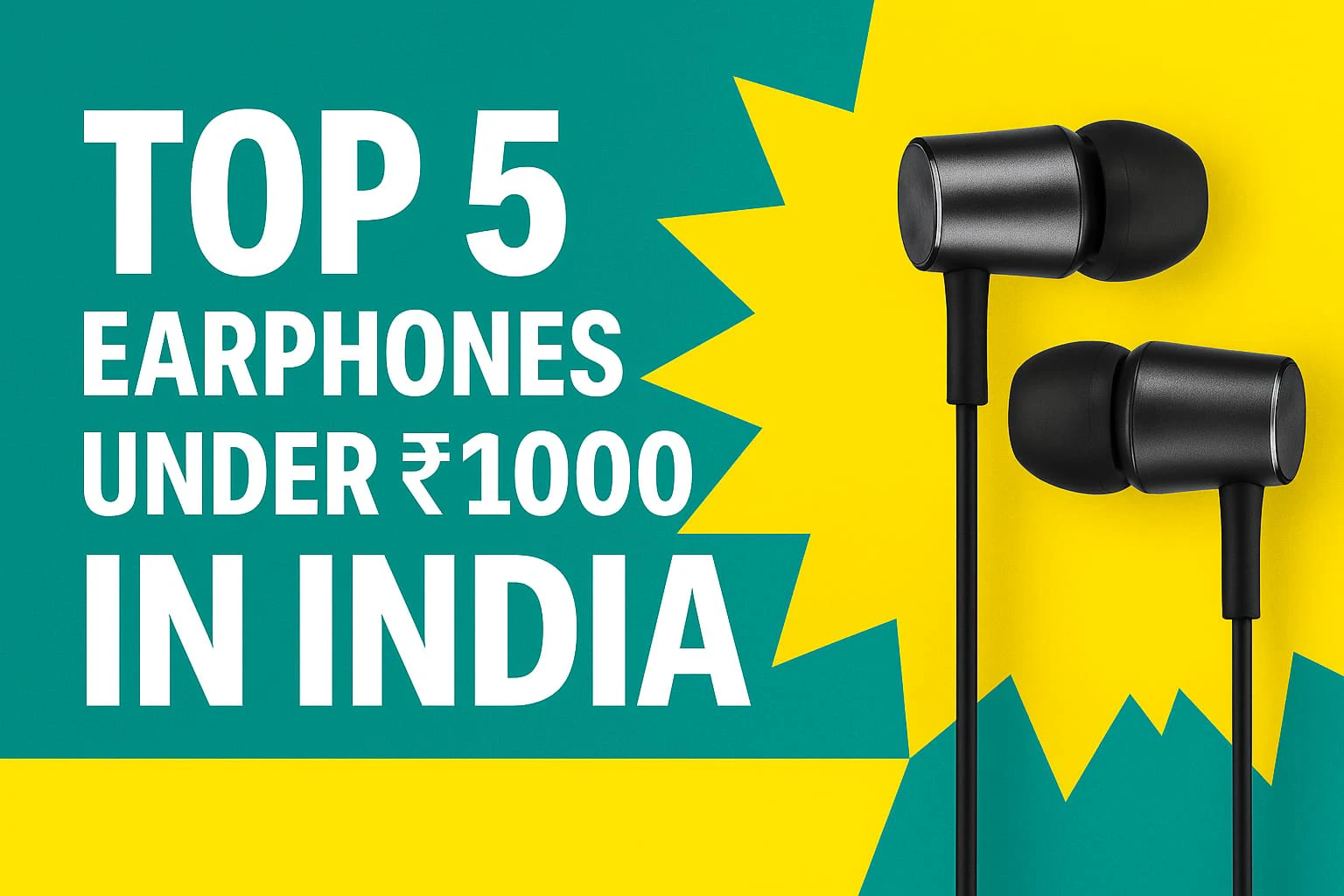 Affordable earphones under 1000 rupees displayed with stylish background and bold Malayalam text.