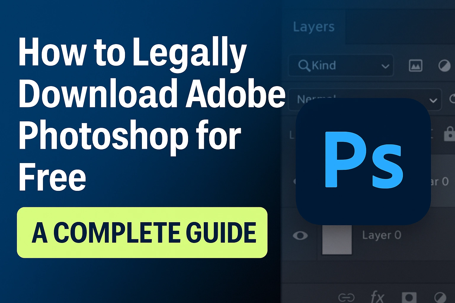 Illustration showing how to legally download Adobe Photoshop for free in 2025